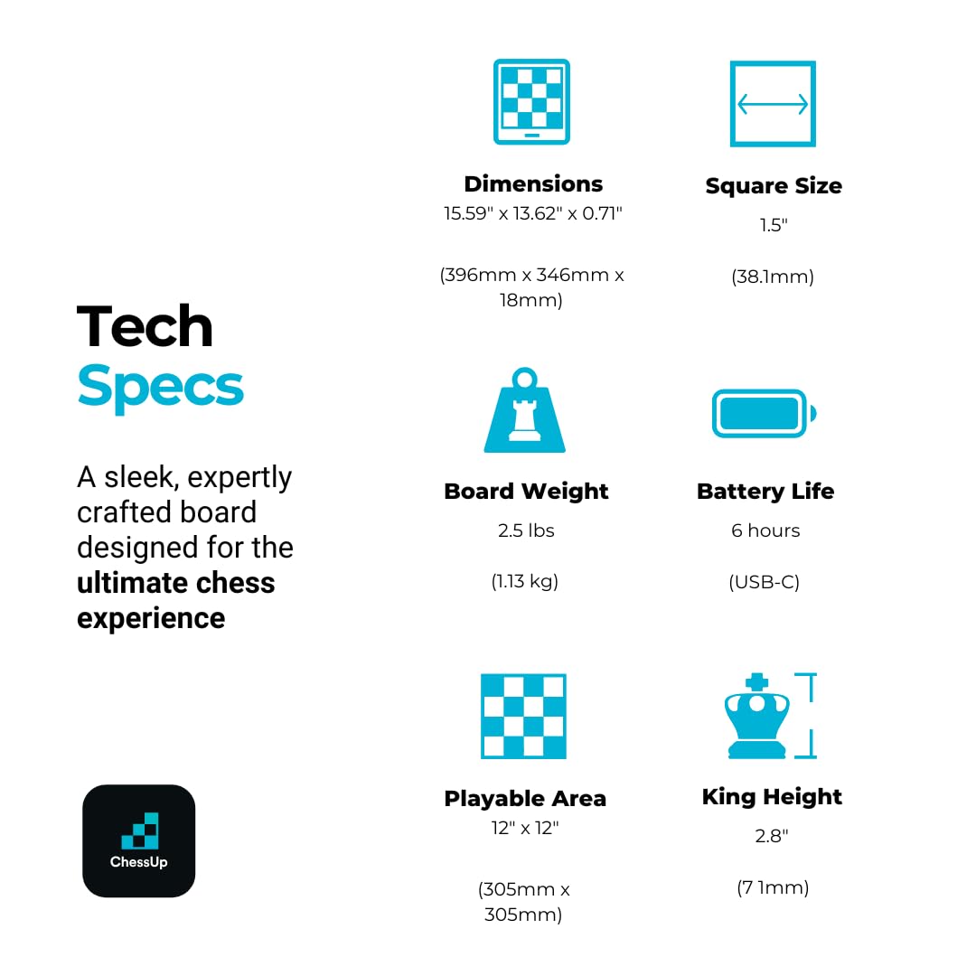 ChessUp 2 Smart Electronic Chess Board – WiFi, AI & Light-Up Pieces