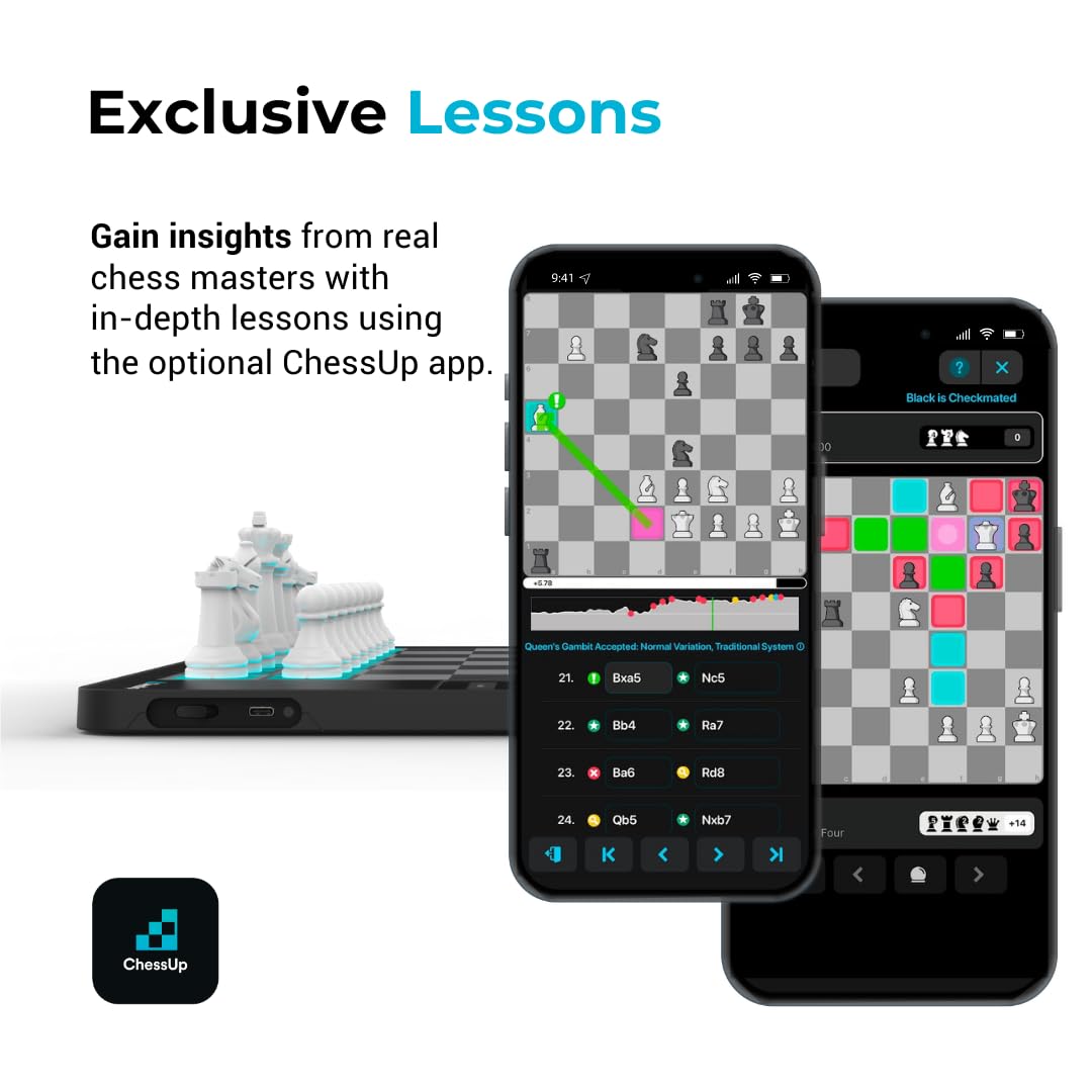 ChessUp 2 Smart Electronic Chess Board – WiFi, AI & Light-Up Pieces