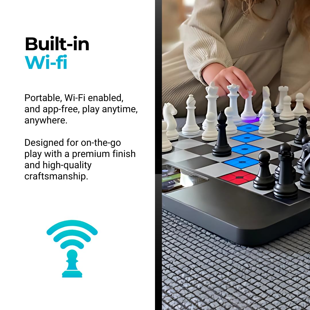 ChessUp 2 Smart Electronic Chess Board – WiFi, AI & Light-Up Pieces