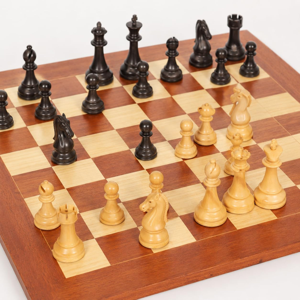 Luxury Wooden Chess Set with Leather Case – 17" Handcrafted Staunton